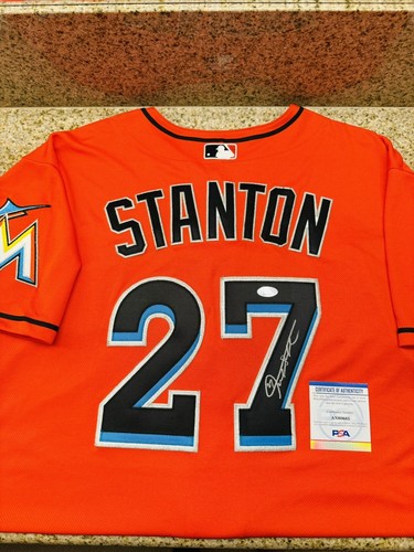 Giancarlo Stanton Signed Majestic Miami Marlins Authentic