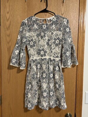 Francesca's Sofia Floral Lace Lined Dress Women s XXS