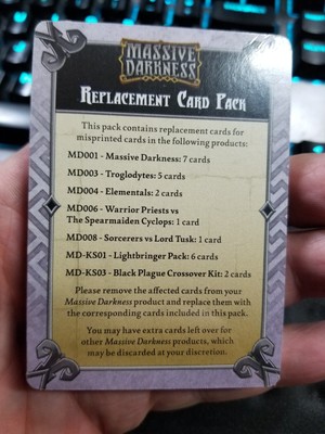 Massive Darkness CMON Replacement Card Pack Sealed Unopen NIP