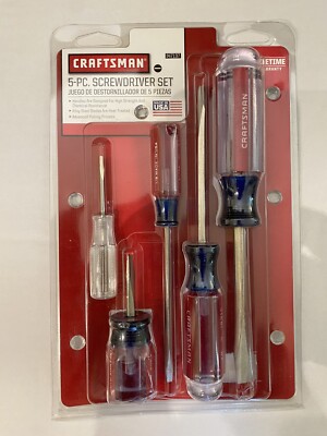 NEW Craftsman 5-piece screwdriver set, slot-head 947137 USA - in original packag