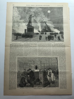 1884 Leslie s Antique Print Scenes During The Cholera Outbreak In France #8122