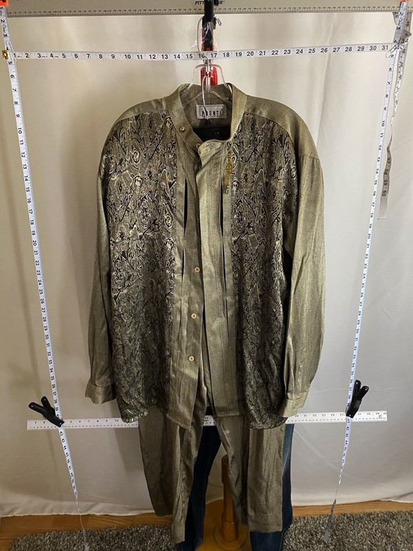 Pronti Unique Metallic Suit 2 PC SUIT JACKET COAT PANTS XL 38 x 31