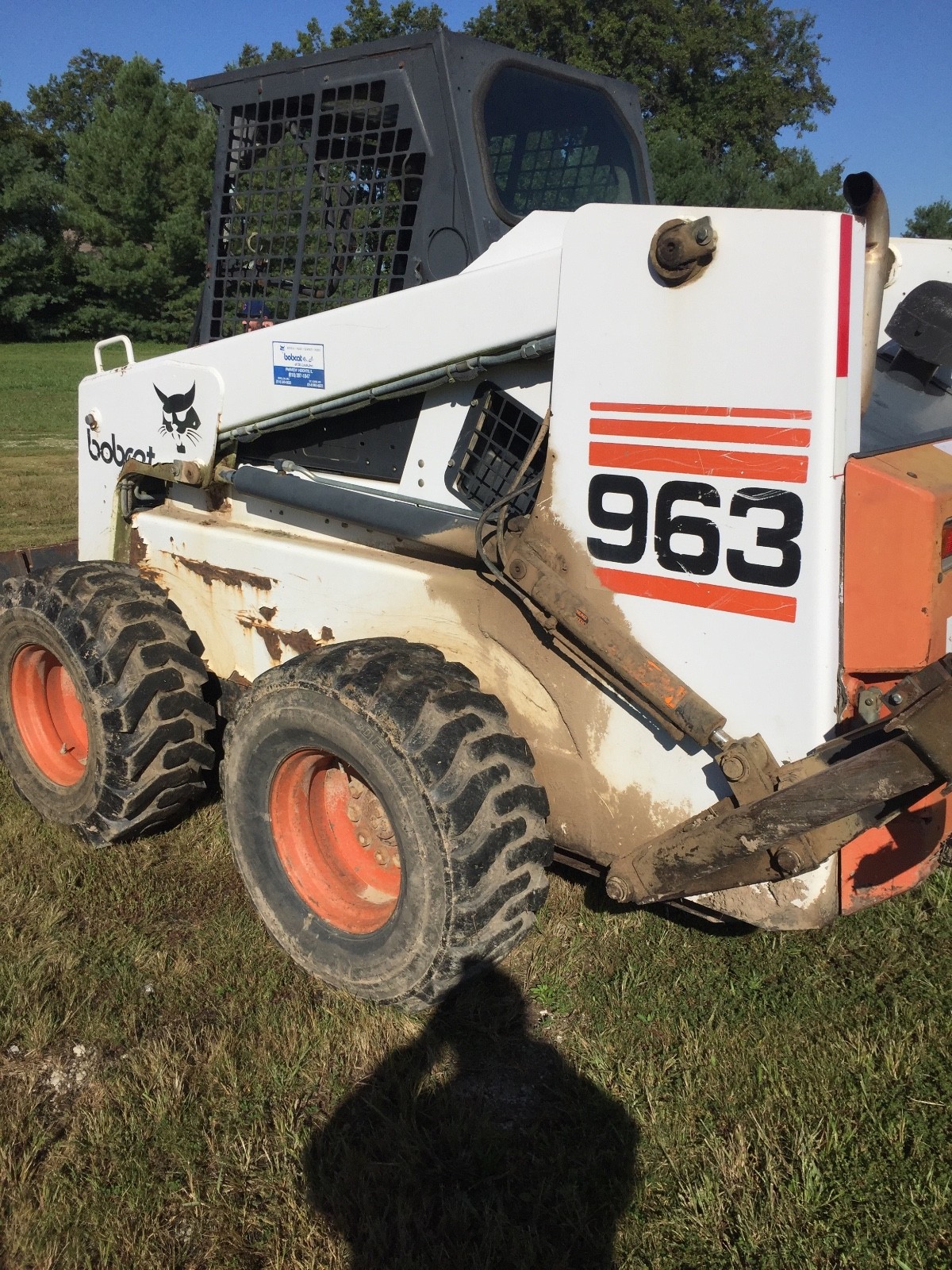 For Sale a 963 Bobcat, with a seven and a half foot bucket, scarfire, and forks.