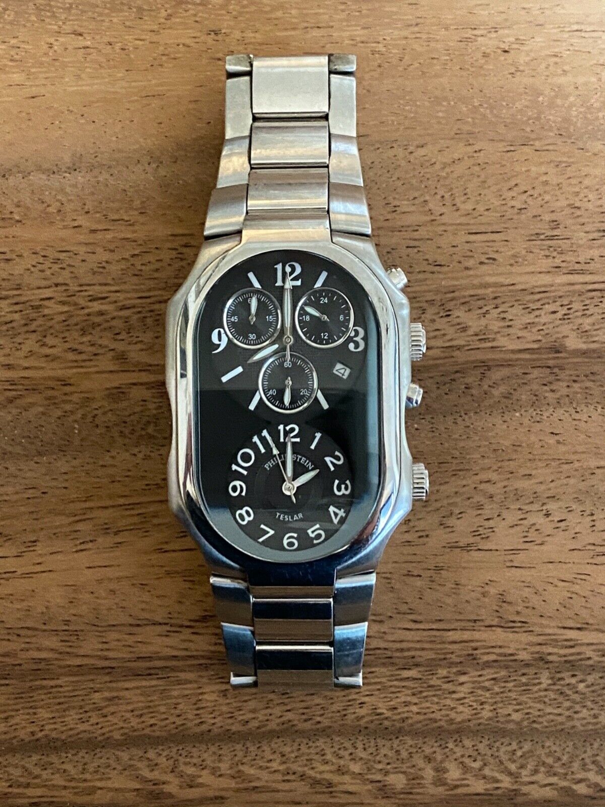 Philip Stein Teslar Doppel-Chronograph (3-G-CRB-SS) mit zwei Philip Stein Teslar Doppel-Chronograph (3-G-CRB-SS) mit zwei
