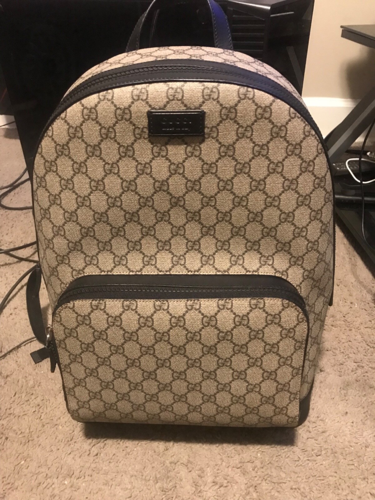 【GUCCI】GG BACKPACK Gucci Backpack With Interlocking G Beige Ebony Brown GG