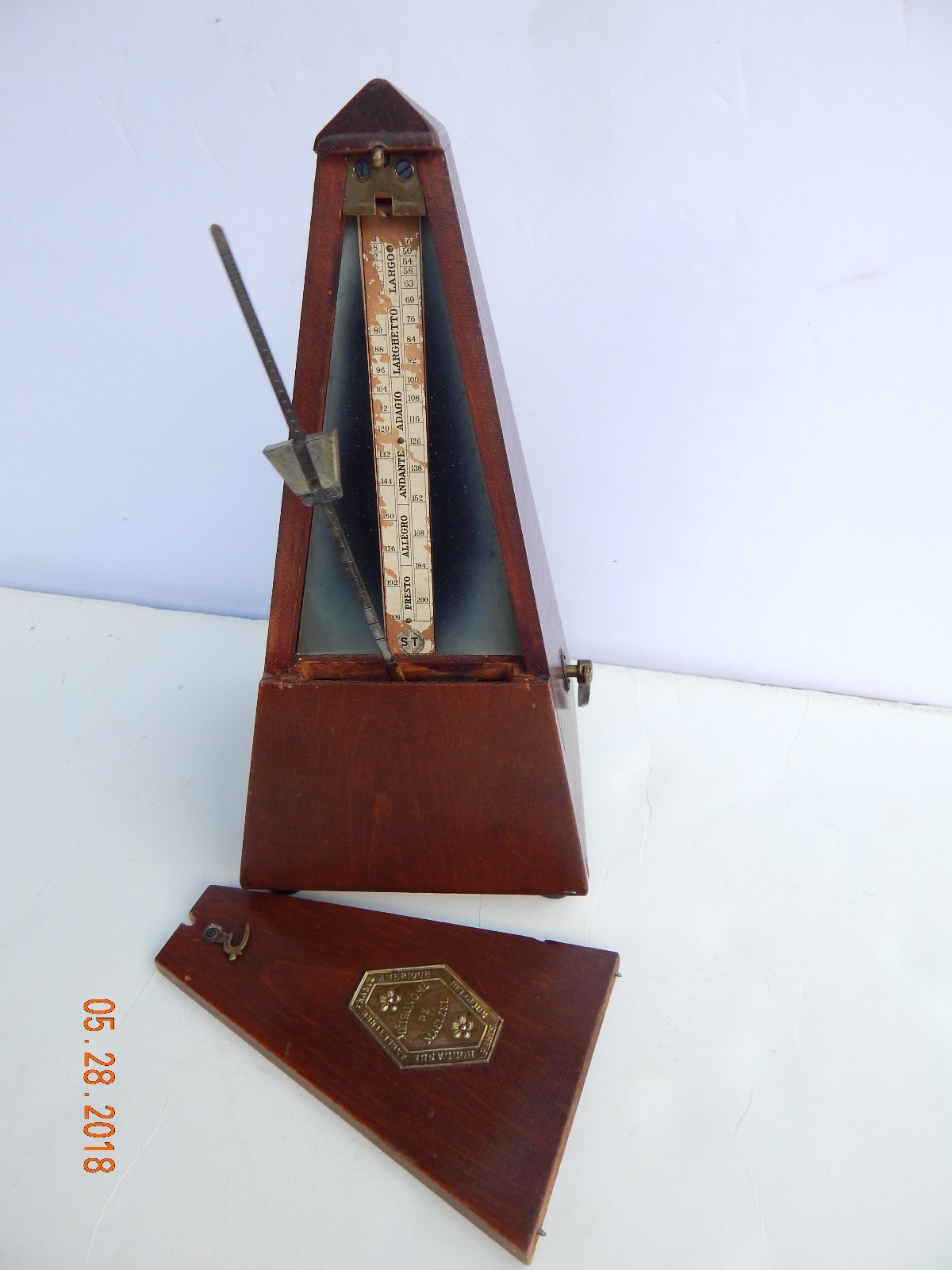 Antique PARIS FRANCE Metronome De Maelzel Key-Wind
