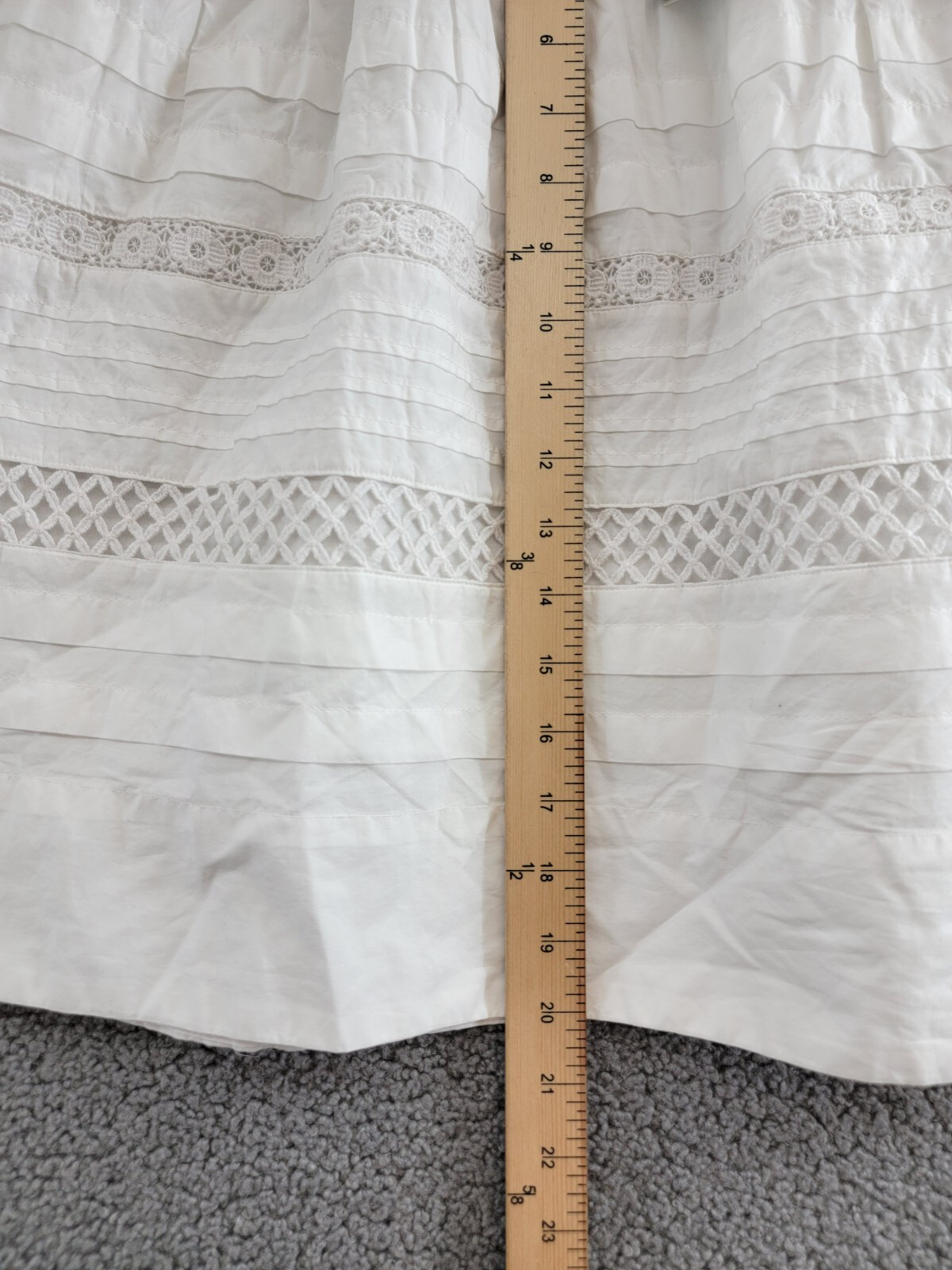 Lauren Ralph Lauren Lace-Trim A-Line Miniskirt Women's L White Elastic Waist - Picture 7 of 16