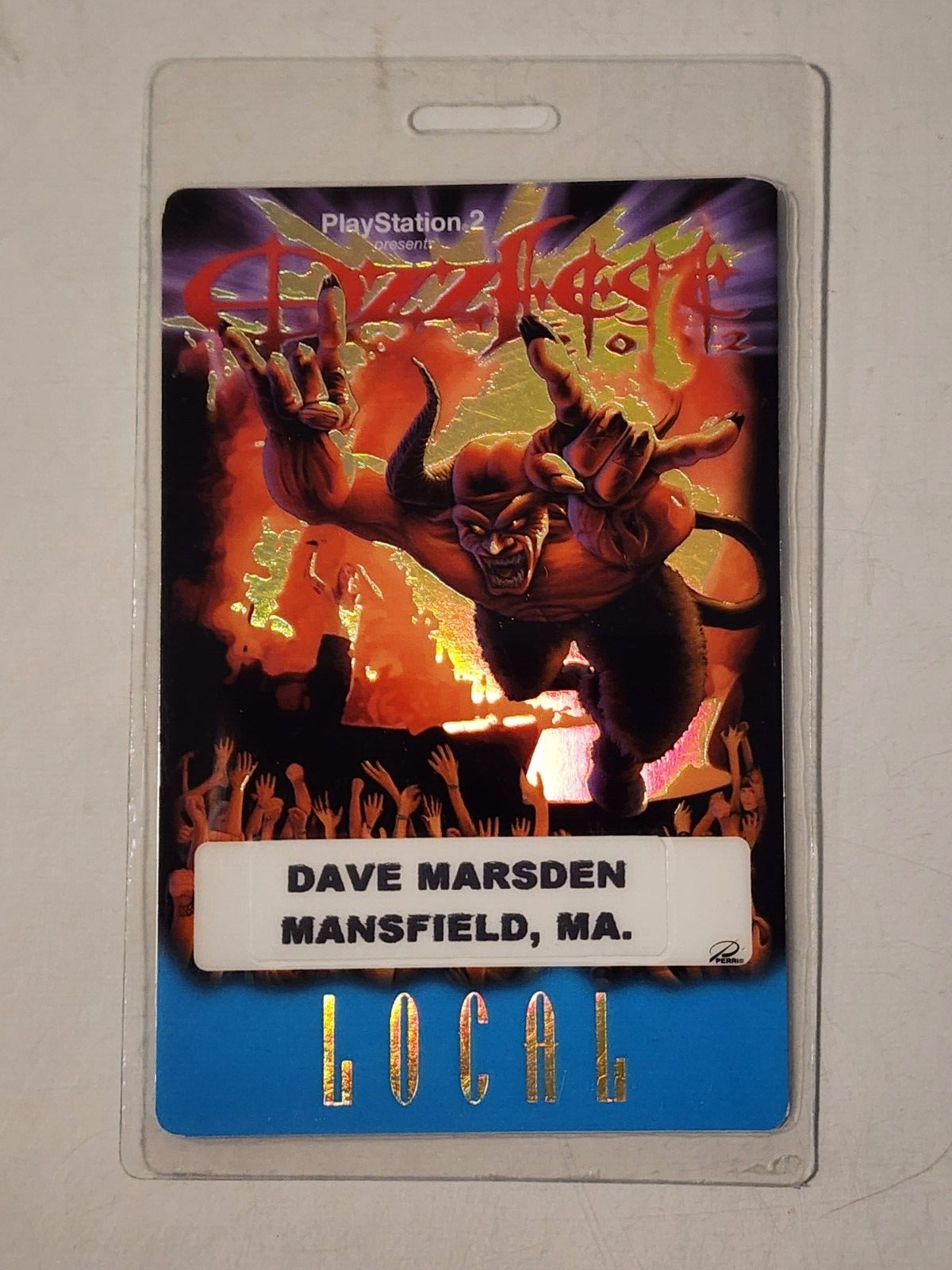 PLAYSTATION 2 PRESENTS OZZFEST 2002 LAMINATED BACKSTAGE PASS