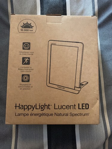 Verilux HappyLight Lucent 10000 Lux LED Bright White Light Therapy Lamp