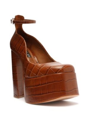 Женские коричневые туфли-лодочки SCHUTZ Croc 2-1/2 на платформе из расклешенной кожи Darlene 10 B