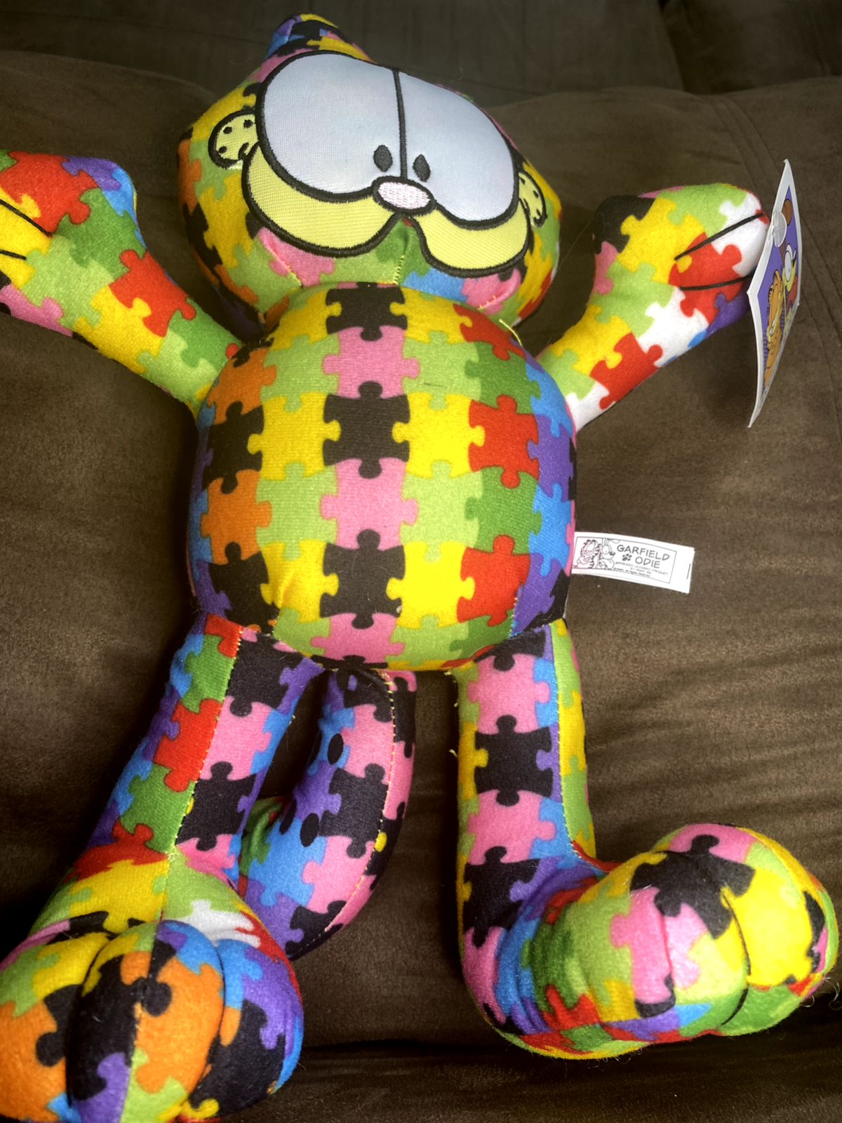 Garfield Autism Awareness Plush Cat Toy Factory Puzzle New w/ Tags Rare Licensed