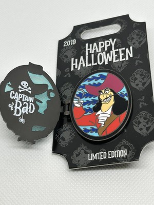 2019 Disney Captain Hook Captain Of Bad Happy Halloween Portrait Hinged Pin LE