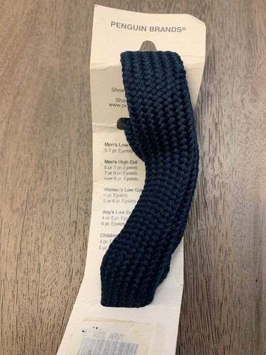 Penguin Fat Shoe Laces Flat Sport Laces Navy Blue 45” Length 1