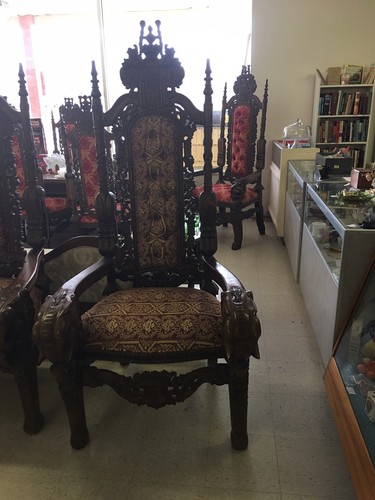 Victorian Elephant King Set Mahogany Hand Carved