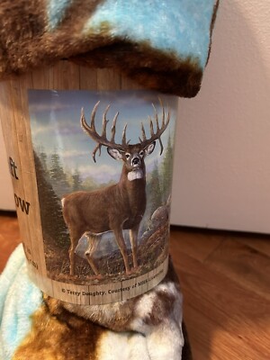 NEW Plush Throw Blanket Deer  50in x 60in Soft Warm Durable