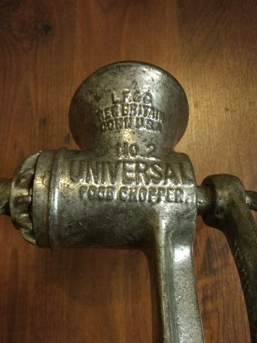 Vintage LF&C No 2 Universal Food Chopper/Meat Grinder+Cutters-New Britain 1899