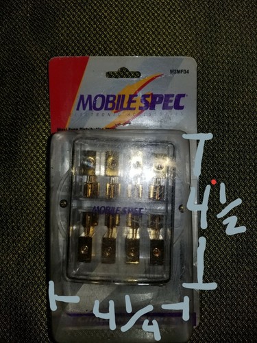 MOBILESPEC MSMFD4 Car 4-Way Maxi-Fuse Distribution Block 4GA IN & OUT 24k gold p