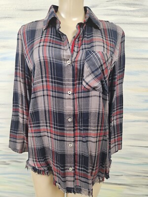 KYLA SEO MULTI-COLOR INKWELL PLAID SHIRT SIZE S - NWT