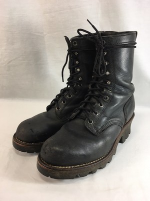 red wing logger boots black