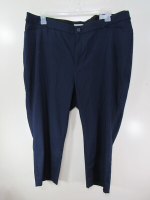 New  Catherine  Universal Capri Size 30W Blue Flat Elastic Waist Button Zipper