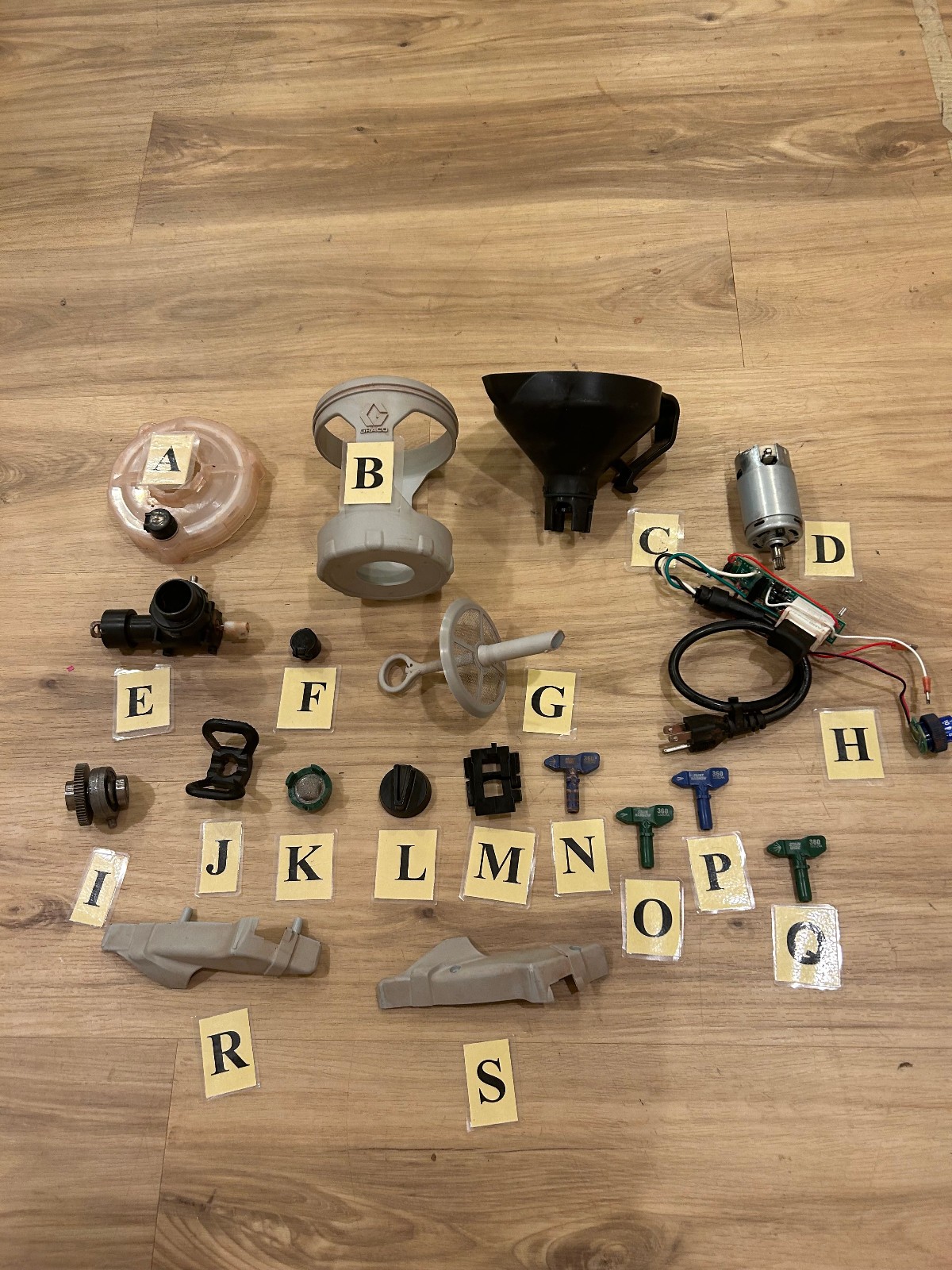 Replacement parts for Graco TrueCoat 360 Variable Speed Paint