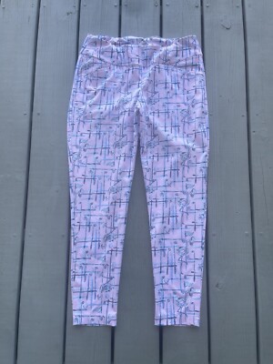 Lilly Pulitzer Luxletic Corso Golf Pant Crew Blue Tint Talk Birdie To Me Size 12
