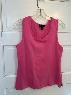 FOXCROFT Womens Pink  Sleeveless Scoop Neck Tank Top Size Medium 100% Cotton