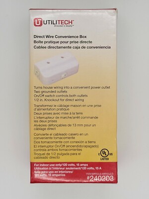 UTILITECH Direct Wire Convenience box 120v 15 amp for indor only(12cb1)
