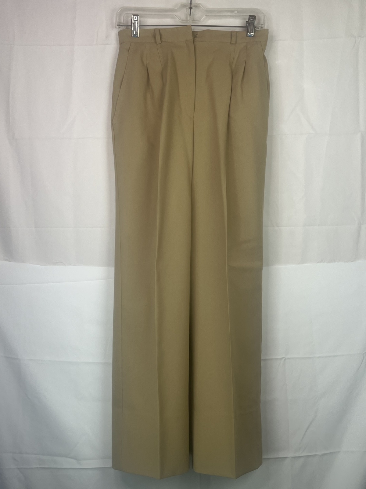 Vintage College Town Khaki Wide Leg Pleated Trousers - Made in USA ILGWU 27 Size