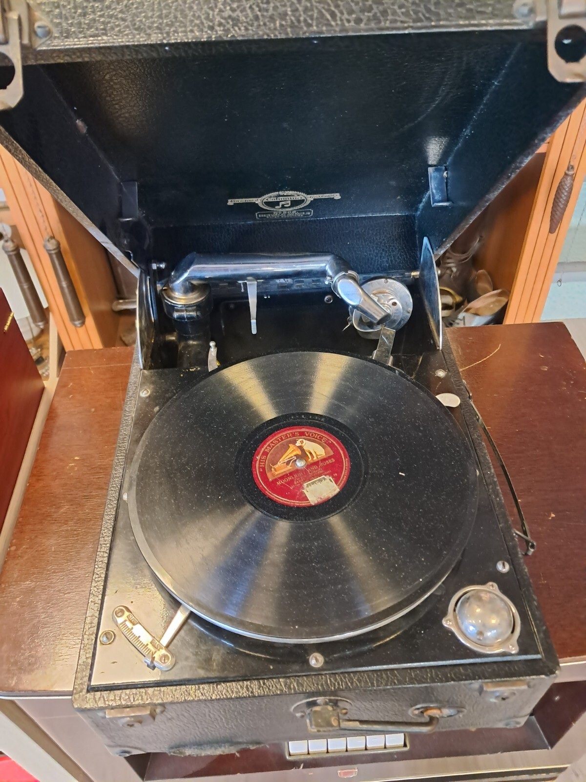 Vintage Columbia Viva Tonal Grafonola No. 112 Gramophone - Working