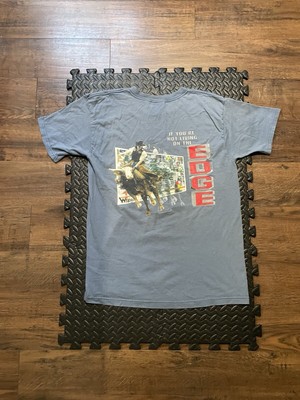 Vintage Wrangler ''I'm taking up too much space'' tee - blue.Rare Double Label