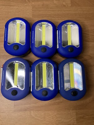Lot Of 6 Piece Harbor Freight LED Worklight Flashlight, Hook/Magnet 144 Lumen