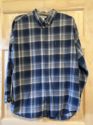 Men's Columbia Sportsman Blue Plaid Long Sleeve Button Down XXL