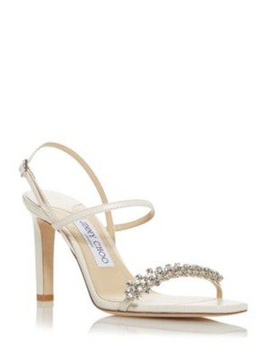 Женские босоножки JIMMY CHOO Meira 85 цвета слоновой кости на шпильке с квадратным носком, кожаные босоножки на плоской подошве 39