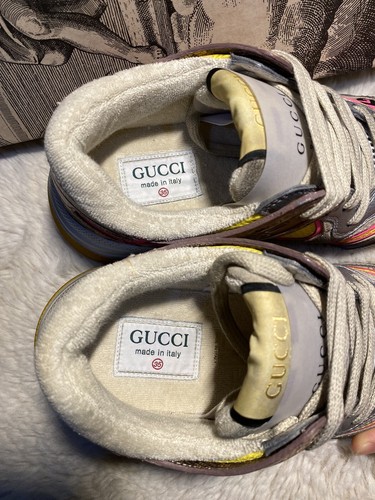 Pre-owned Gucci Authentic  Ultrapace Sneakers Size 35 In Yellow