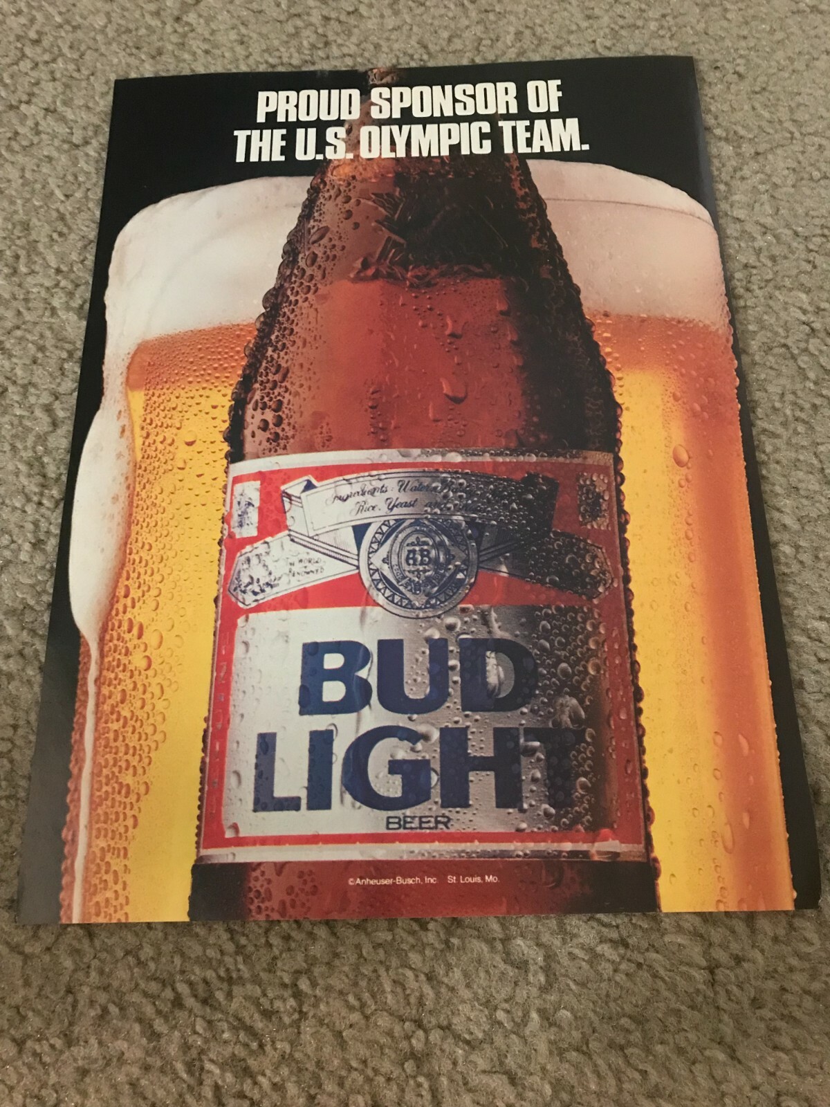 バドワイザー ポスター 額縁 Budweiser Beer ad 1934 バドワイザー レトロ広告 ポスター B4フレーム付き ◇ Budweiser