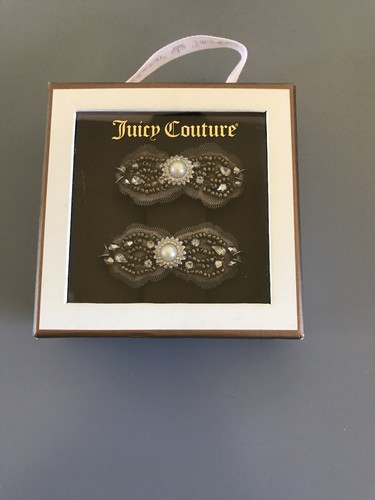 Juicy Couture rhinestone hair clips set of Juicy Couture Rhinestone Love Pink Blue Glitter Hair  main image 3