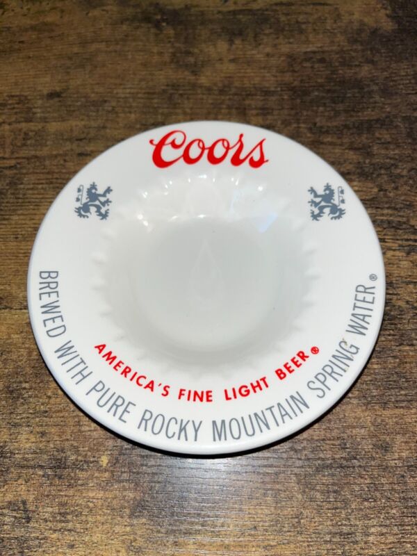 Vintage Coors Beer Ceramic Ashtray 6" "America