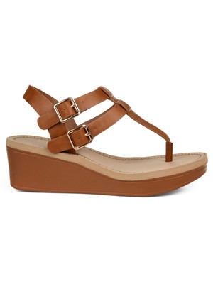 

JOURNEE COLLECTION Женские коричневые 1-дюймовые босоножки на танкетке Bianca на платформе 7,5 7,5, Коричневый, BIANCA-WEDGE-SANDAL
