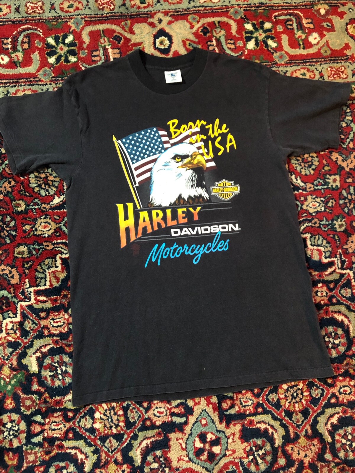 Harley-Davidson Tシャツ 1986年製　希少 Vintage 1986 Harley Davidson Born in the USA T shirt size