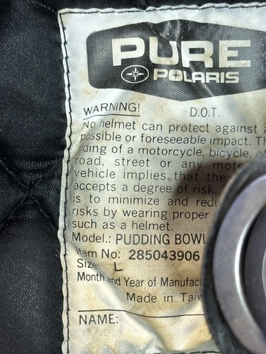 Victory Matte Black Flame Base Shortie Motorcycle Helmet Size L Dot Certified