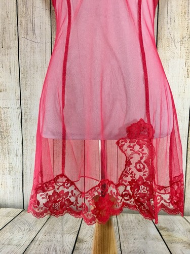 Victoria Secret Women’s Intimate Lingerie Lace Mesh See Through Red Small