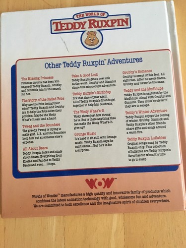 Teddy Ruxpin The Airship Vintage Book & Tape 1985 WOW(Worlds Of Wonder) Untested