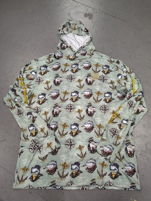 Psycho Tuna Mens XL Fishing Hoodie UPF 50 Rash Guard Iceberg Green NWT