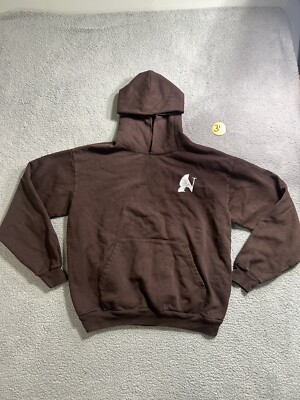 Nowhere Nothing Comes From Nowhere ￼Brown Print Graphic Hoodie Size XL New