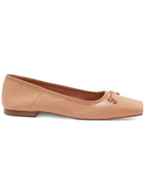 VINCE CAMUTO Женские Бежевые Кожаные Балетки Elanndo Square Toe Slip On 9 M