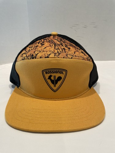 Rossignol Snow Ski Farmer Gold Black Baseball Cap Adjustable SnapBack Mesh Hat