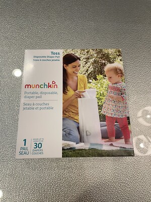 NIB Munchkin Portable Disposable Diaper Pail New In Box 1 Pail Holds 30 Diapers