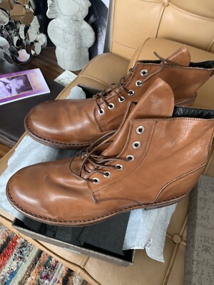 NIB Retail $430 Men s MOMA Lace-up Boots - Size 45 Tronchetto Uomo Cognac