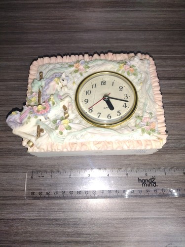 Vintage Young Town Quartz Unicorn Vanity Girls Room Clock